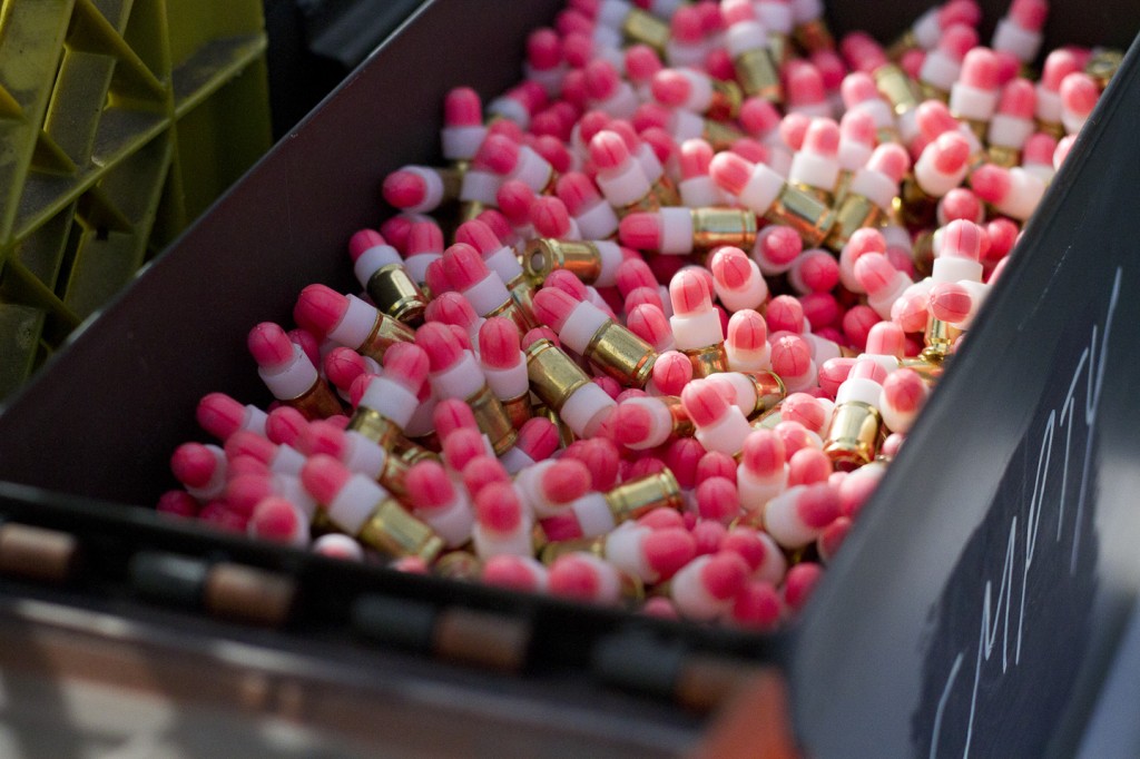 special bullets called âsimunitionâ used by the Sheriffs Dept. at the Active Shooter event held at Pierce College Woodland Hills Calif. Wednesday Feb 1, 2012. Photo: Jose Romero