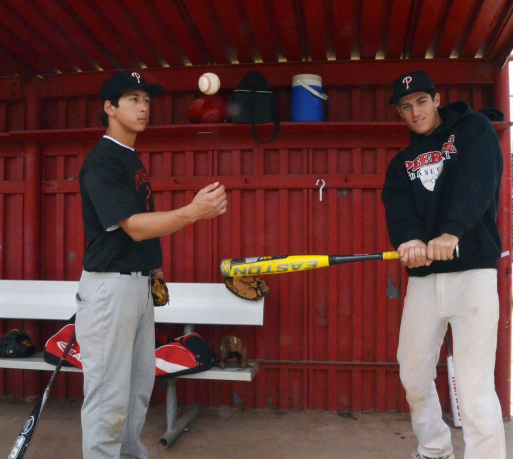 REDEMPTION: Pitcher Harsa Prahera and Short Stop Austin Peters Playing their first year at Pierce College after sitting out their senior year at Chatsworth High School.