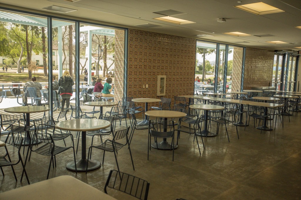 The cafeteria, where Love Birds Cafe is scheduled to open, remains empty as its opening day has been pushed back to Tuesday, March 25, due to plumbing and electrical issues. Photo: Nelger Carrera