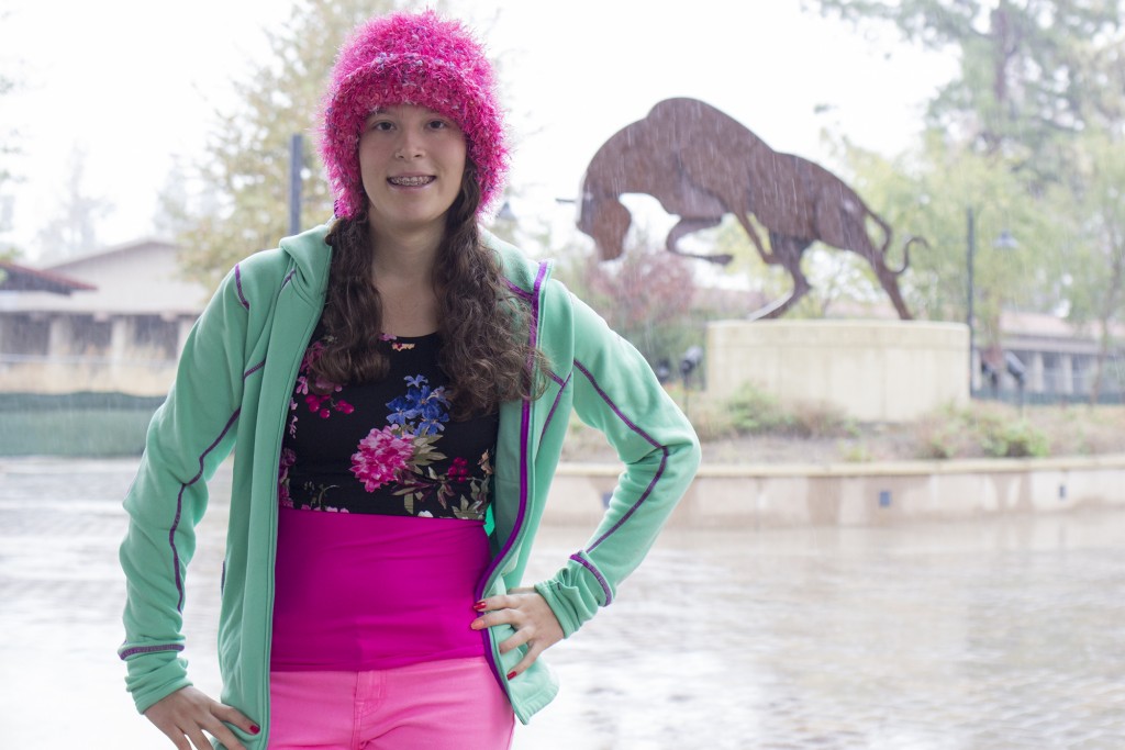 Nursing major Sarah Reckley, 19, poses for a portrait on the mall of Pierce College in Woodland Hills, Calif., on Dec. 2, 2014. Photo: Nicolas Heredia