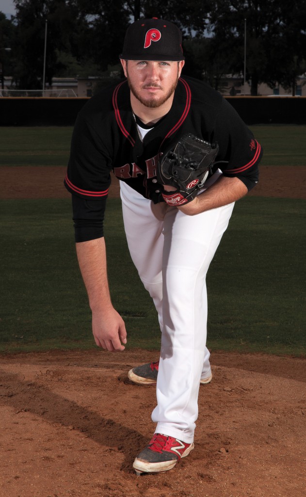 Pablo Gonzalez stands in his pitching stance at Joe Kelly Field on Monday, May 18. Photo by: Mohammad Djauhari. 