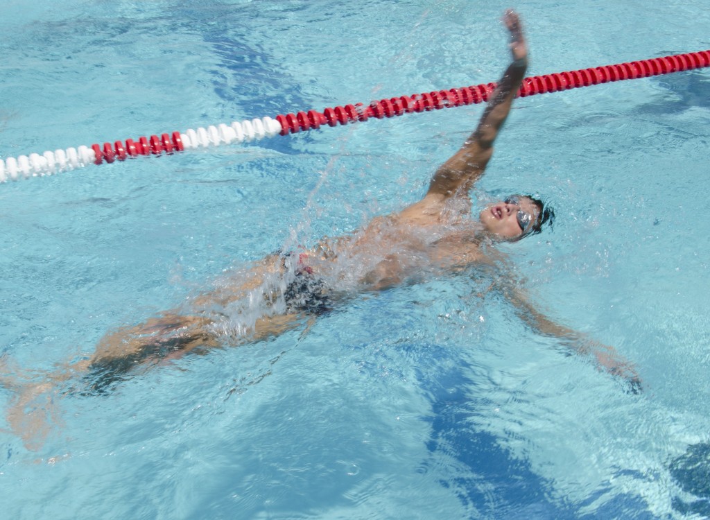 Sophomore swimmer Brian Fedorov continues his swim workouts after the season has ended. Photo by David Paz. 