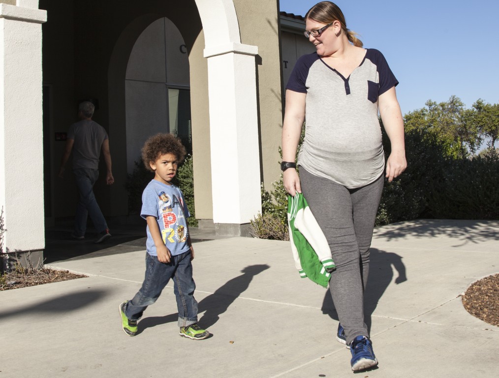 April Reed picks up her son at the Child Development Center on Thursday, Feb. 25, 2016 in Woodland Hills, Calif. April says she has some reservation with photography inside the CDC if cell phones are used because photos could end up on social media but is fine with photos from DSLRs. Photo: Mohammad Djauhari