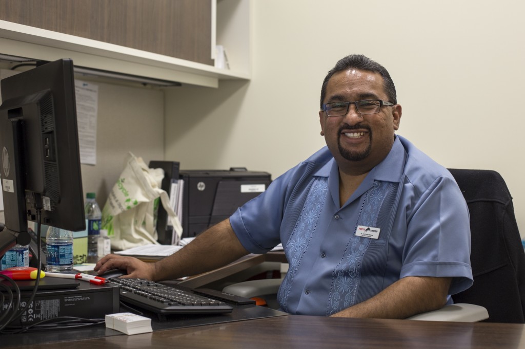 Juan Carlos Astorga, the new Dean of Student Engagement, discusses his future plans to better engage Pierce College students in his office in the ASO building at Pierce College in Woodland Hills, Calif on February 11, 2016. Photo: Travis Wesley