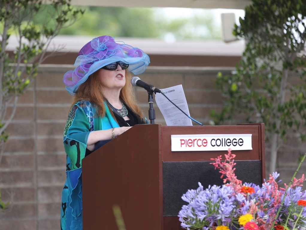 President Kathleen Burke speaks during the Student Awards Banquet at the Music Lawn on Tuesday, June 7, 2016. Photo: Travis Wesley