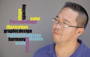 Richard Kamimura, a graphic design instructor, shares his experience in the design industry with students taking his graphic design and typography courses at Pierce College in Woodland Hills, Calif. Photo illustration  by Mohammad Djauhari