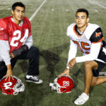 Brothers Eldridge and Sterling Salguero both came to play football at Pierce college because they heard good things, Oct 13 2016, On Football fied, Photo by Abdolreza Rastegarrazi