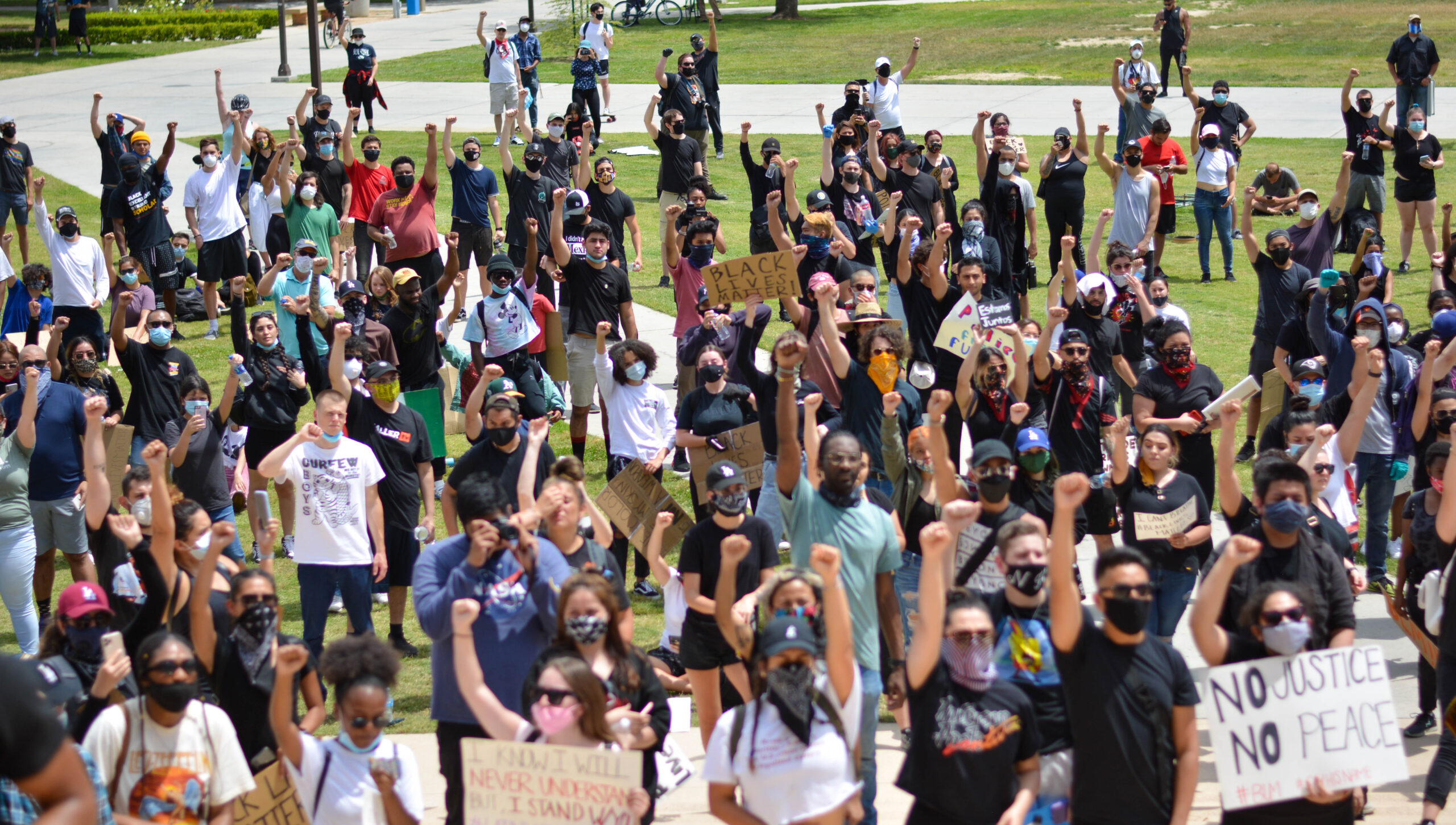 Northridge Black Lives Matter group launch protest at Oviatt steps